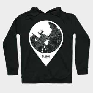 Tallinn, Estonia City Map - Travel Pin Hoodie